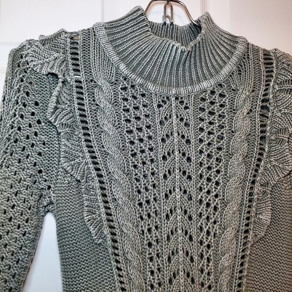 WHBM Ruffle Neck Cotton Sweater Sz XS - Picture 4 of 10